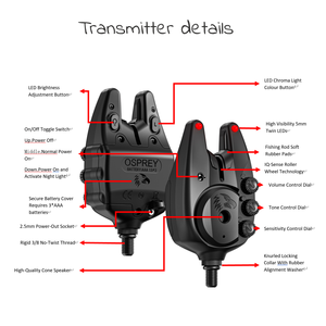 Nuovo Set di Avvisatori Acustici per Pesca alla Carpa con Distanza di Trasmissione 1000M+, Guscio e Altoparlante di Qualità, Indicatore Impermeabile - Product Image 4