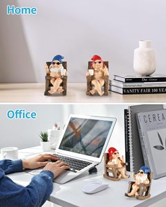 Funny Gnomes in Rocket Chair 2 Pack Résine Artisanat Middle Finger Decor Collectible Naughty Naked Figurines - Product Image 3