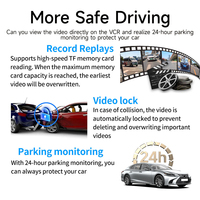 مسجل كاميرا القيادة الذكي للسيارة بشاشة مرآة Carplay وWIFI، كاميرا أمامية وخلفية للسيارة بدقة FHD و4K