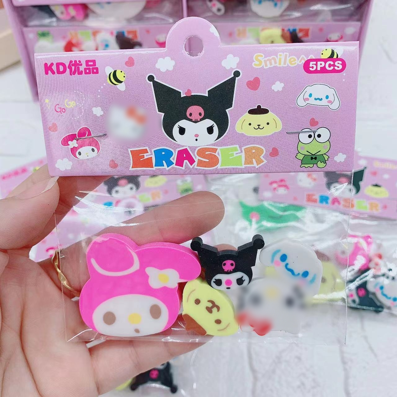 Ластик для головы персонажа из мультфильма newstar ns339, принадлежности для студентов, куломи, мелодия, форма лягушки, 5 упаковок, корректирующий ластик