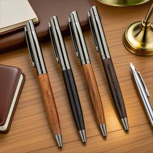 Wholesale Custom Logo Custom Metal Ballpoint <b>Pens</b> 0.5mm Black Ink for Business People and Students - Product Image 1