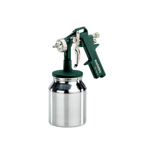 Pistolet à peinture à air comprimé Metabo Fsp 1000 S, alimentation par gravité, réservoir en acier inoxydable 1000 ml, usage professionnel - Product Image 1