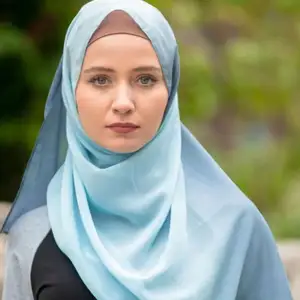 Nova Moda de Luxo de Alta Qualidade Ombre Chiffon Cachecol Hijab Lenços Georgette Xaile Macio Respirável Leve