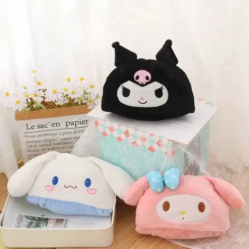 Cape de dessin animé Kawaii en peluche, couverture fantôme du diable, 3 couleurs 72x120cm