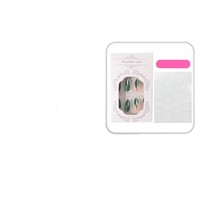 24 faux ongles à presser, forme amande, vert Noël, motif sapin, avec lime à ongles, vente en gros, dropshipping