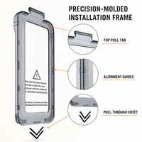 Protection d'écran avec kit d'installation pour iPhone, verre trempé HD anti-poussière, confidentialité, 9H CSG, vente en gros, MOQ 50