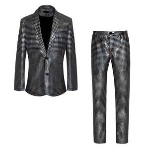 Ensemble de blazer unisexe à paillettes pour cosplay, costume bronzant pour soirée disco, scène, boîte de nuit, performance brillante, costumes de scène pour TV et cinéma, en nylon - Product Image 3