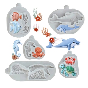 Decoraciones <span class=keywords><strong>de</strong></span> Silicona para Pasteles con Forma <span class=keywords><strong>de</strong></span> Caballito <span class=keywords><strong>de</strong></span> <span class=keywords><strong>Mar</strong></span>, Tortuga, Alga Marina y Sirena, Moldes para Chocolate y Fondant, Antiadherentes y Ecológicos - Product Image 4