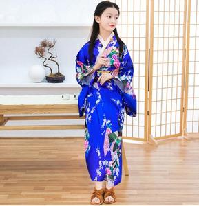 Robe de kimono traditionnelle japonaise pour filles Ecowalson, robe de yukata en satin de soie de luxe, robe de bain orientale avec <span class=keywords><strong>obi</strong></span> - Product Image 4
