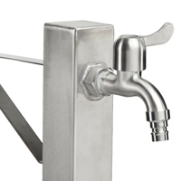 Robinet de jardin moderne avec poignée en acier et fer Robinet de robinetterie en céramique Support de tuyau de pompe à essence Fontaine de bassin pour jardin