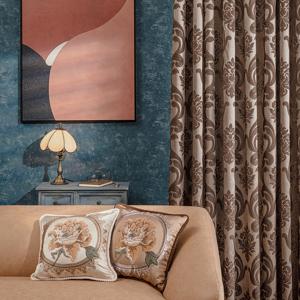 Home Textile Jacquard Blackout Curtain Fabric Polyester Fabric Luxury Curtain for Living Room