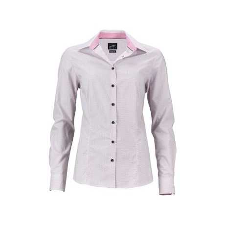 Ladies' 'Diamonds' Shirt Classic with Fashionable Minimal All-Over Print Silk Cotton Free Size Woven Clothing for Autumn Season