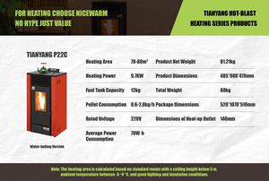 European Pellet <b>Stove</b> Freestanding for Bathroom Use 70-80m Heating Area 9.7KW Eco-Friendly & Durable - Product Image 6