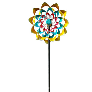Vent <span class=keywords><strong>solaire</strong></span> Spinner multicolore LED boule <span class=keywords><strong>de</strong></span> verre double direction métal cinétique vent Sculpture décorative pelouse ornement <span class=keywords><strong>moulin</strong></span> à vent - Product Image 6