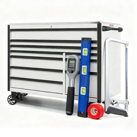 Banc de travail roulant en acier inoxydable blanc à 9 tiroirs, grand outil pour garage et atelier