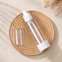 Flacon cosmétique vide en plastique AS avec pompe pulvérisatrice sans air, idéal pour les voyages, pour lotion et tonique, disponible en 5ml, 10ml, 15ml, 30ml, 50ml, 80ml, 100ml