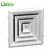 Diffuseur d'air carré moderne Lishine en alliage d'aluminium et plastique à installation facile avec noyau amovible pour centres commerciaux