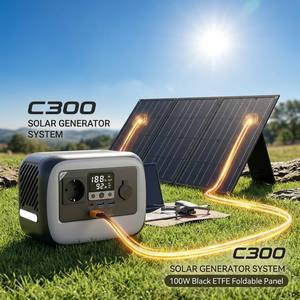 Générateur solaire portable 300W, station d'alimentation USB-C PD 100W 3.0 12V, onde sinusoïdale pure, camping, maison, extérieur - Product Image 4