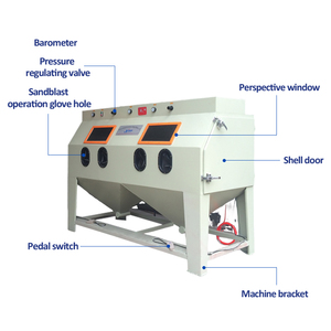 Çift istasyon kumlama kuru kum kumlama kabini geri dönüşüm kumlama makinesi otomatik kumlama makinesi - Product Image 4