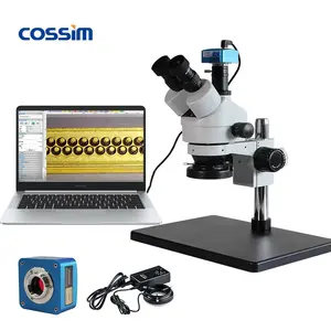 Stereo Microscope Digital 3.5X-90X Digital Camera Simul Focal Trinocular Continuous Zoom Stereo Microscope Stand With Camera For PCB Inspection