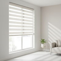 Persianas Modernas de Tela Inalámbricas Eléctricas, Doble Cortina Día y Noche, Motorizadas Inteligentes, Tipo Zebra, Integradas en Ventanas, Compatibles con WiFi, Alexa y Google