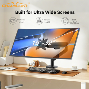Nouveau support de moniteur de bureau LCD réglable universel noir pour écran d'ordinateur avec ressort à gaz, hauteur 75/100 mm, modèle D - Product Image 4