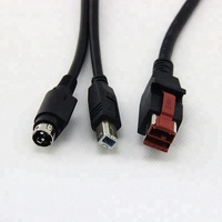Werkseitig heißes 24V USB zu DIN 3P Kabel USB-B 24V Strom DIN 3pin zu Splitter Y Hoslden Stecker 1 zu 2 Splitter Adapter kabel