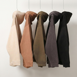 Sudadera con Capucha de Felpa de Algodón Grueso de Alta Calidad para Hombre y Mujer, Corte Holgado, Color Sólido, Estilo Casual Urbano para Invierno - Product Image 3