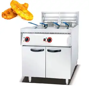 Best price double tank 40l gas deep fryer double tank gas deep fryer free standing with a cheap price