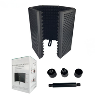Écran d'isolation pour microphone moderne de qualité supérieure à 5 panneaux métalliques, pare-vent pliable en mousse insonorisante, garantie 3 ans pour studio