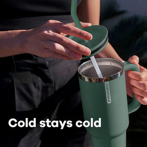 Fayren BPA Free Metal Replacement Straw with Silicone 1200ml Stainless Steel Drinking Tumbler With Handle - Product Image 3