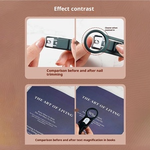 Loupe en acier inoxydable, coupe-ongles multifonctionnel anti-éclaboussures pour personnes âgées et enfants, personnalisable - Product Image 4