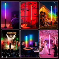 Pack de 6 tubes lumineux LED RGB 4 pieds rechargeables, activés par le son, IP54, pour DJ, bar, scène, fête, mariage, sans fil, colorés