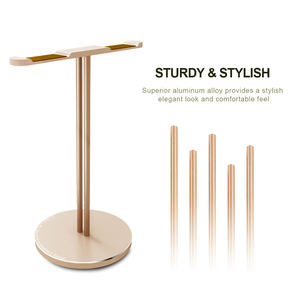 <span class=keywords><strong>Support</strong></span> pour <span class=keywords><strong>casque</strong></span> d'écoute en alliage d'aluminium à base lourde solide <span class=keywords><strong>support</strong></span> de <span class=keywords><strong>casque</strong></span> de jeu supra-auriculaire avec cintre d'affichage de bureau accessoires pour <span class=keywords><strong>casque</strong></span> d'écoute - Product Image 4