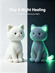 Muñeco de Peluche de Gatito con Brillo Suave y Baja Luminosidad, Compañero de Cama para Niños que se Asustan de la Oscuridad por la Noche - Product Image 3