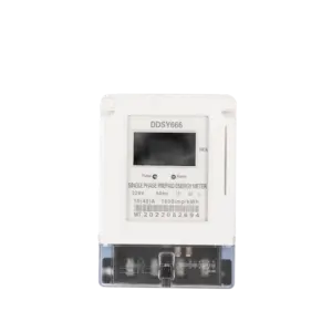Compteur Kwh à prépaiement électronique monophasé Affichage LCD Communication analogique numérique RS485 Compteur d'énergie de carte IC Rail DIN