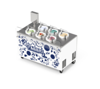 6 POT 6 Saveurs Commercial Meilleure Vente Vente Directe MILES GALAXY PRO V6 Show Case et Pozzetti Parfaitement Combinés Tout en Un Gelato