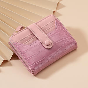 Hot <b>Sale</b> Fashion Stone Pattern Solid Color Card Holder Short Zipper Pu <b>Coin</b> Purse - Product Image 6