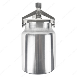 Réservoir de peinture professionnel en aluminium de 1L (1000ml) <span class=keywords><strong>avec</strong></span> filetage G3/8, alimentation par aspiration, pour <span class=keywords><strong>pistolet</strong></span> à air comprimé - Product Image 1