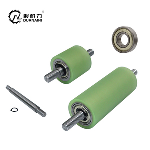 Polyurethane cao su tráng con lăn với trục nhà máy tùy chỉnh thép hổ phách bề mặt không gỉ kết thúc với đôi mang - Product Image 3