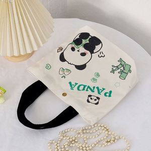 Hot Sale Girls Small <b>Canvas</b> <b>Tote</b> Bag Cute Animal Prints Folding Design Student Lunch Box Personalized Hand Bag - Product Image 5