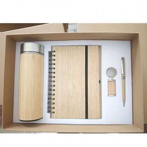 Customized <b>A5</b> Eco-friendly Bamboo Notebook Set Minimalist High-End Business Gift Box SB02 Bamboo Cup Pen Luxurious Sustainable - Product Image 1