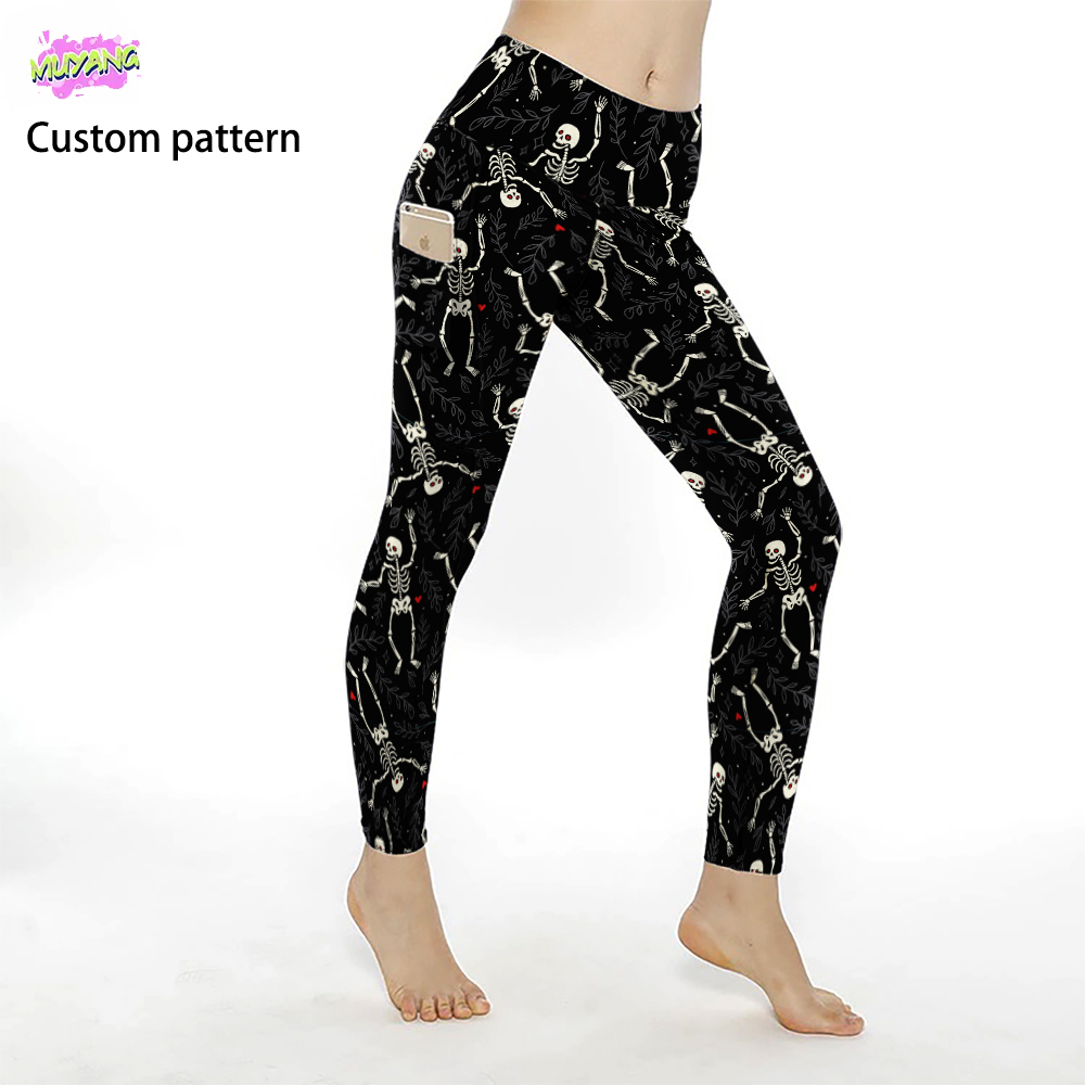 Factory Wholesale High Waist Women's Legging with Pocket Custom Logo Polyester Spandex Material Push-up Effect Feminine Design