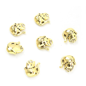 Ciondolo a forma di topo con orecchie e <span class=keywords><strong>coda</strong></span> arricciata in lega di zinco per braccialetti dello zodiaco cinese - Product Image 3