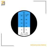 Custom Optical Glass Refractometer Reticle Scale Plate for Brix Salinity Urine Protein Measurement