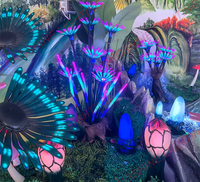 Lampe d'arbre chrysanthème renard à neuf queues étanche |   Lampe de jardin LED sur le thème d'Avatar avec dégradé de couleurs pour la décoration extérieure