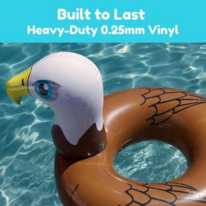 Flotador Inflable de Piscina con Forma de Águila Calva, Anillo de Natación de Vinilo Resistente para Diversión Acuática en Verano - Product Image 2