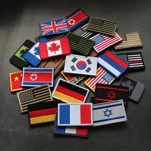 World country flag embroidery magic sticker outdoor armband embroidery backpack labeling multi-country patch