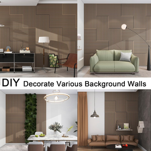 EFS Panneaux muraux intérieurs en bois massif 3D de haute qualité Insonorisés Imperméable Design minimaliste pour la décoration de villa hôtel - Product Image 4