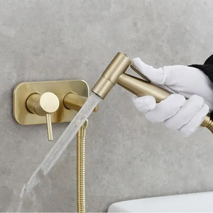 Brass Wall <strong>Hanging</strong> Hot and Cold Mixer Concealed Gun <strong>Kits</strong> Toilet Bathroom Handheld Bidet <strong>Sprayer</strong> Set - Product Image 2